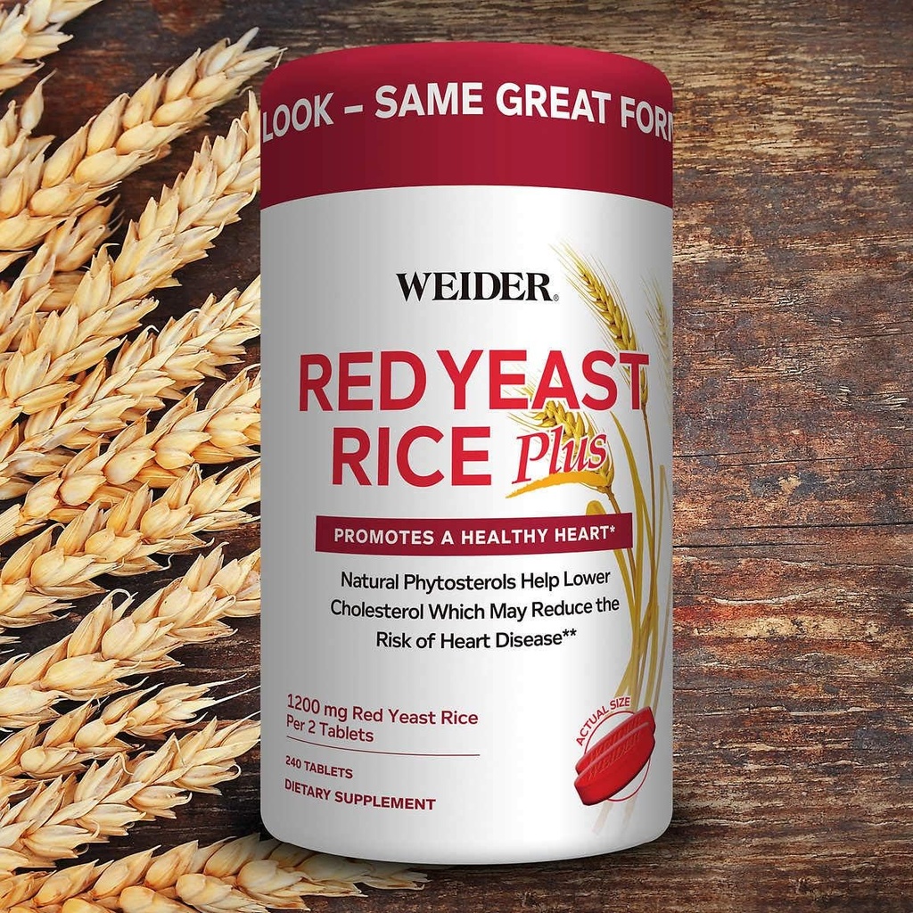 Rød Gær Rice Plus 1200 mg, 240 tabletter Plant Phytosteroler 850 mg per servering. # B