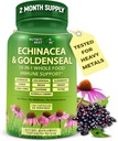 Echinacea Goldenseal kapsler - 10 i 1 immunforsvar supplement - 1455mg - Vegan Echinacea kapsler supplement lavet med økologiske hele fødevarer - Herbal immunsystem support - 2 måneders forsyning