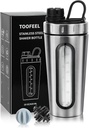 TOOFEEL Shaker Flasker til Protein Mixes 28 oz rustfrit stål Protein Shaker med 2 Mixing Ball, Ikke Stays Cold / Hot, Synlig Vindue Metal Shaker Cups, Blakproof, BPA Free Flaske Shaker
