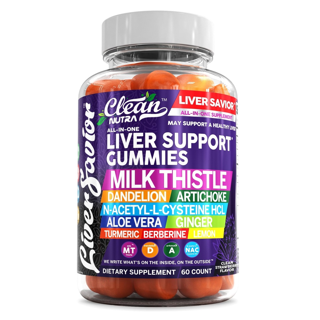 Renere Nutra lever rense Detox & Reparation Gummey Buddy 124; Mælk Thistle Gummy Leverstøtte Vitaminer Bud124; Dandelion, Artiskoke, Aloe Vera, Ginger, Berberine, Lemon, N-Acetyl- L- Cystein, Gurkemeje Supplement HCL