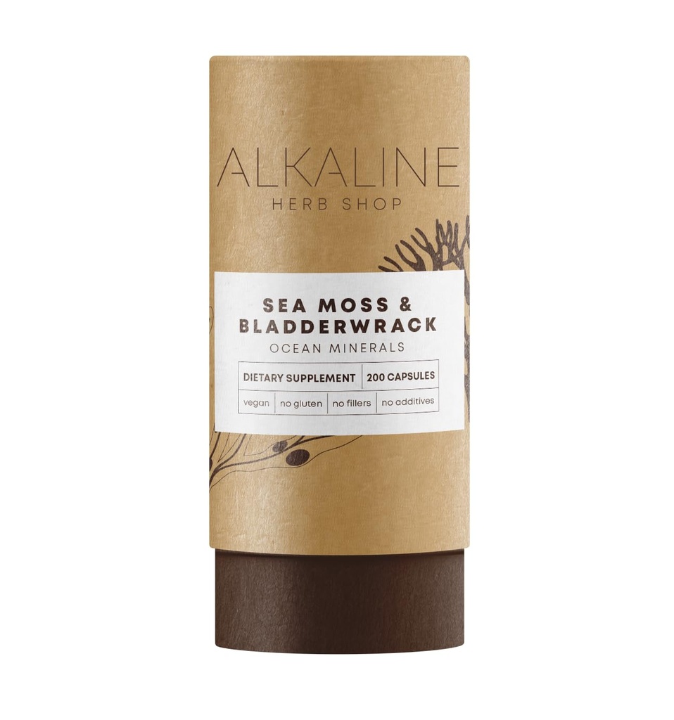 Alkaline Herb Shop Sea Moss & Bladderwrack Supplement 200 Kapsler