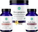 Ora Organic Vegan Collagen, Probiotika, Prebiotika & BeYouTiful Bundle: Aloe Vera - Vanilla Flavor, 20 Servere + 60 Vegan Probiotiske Kapsler + Hår, Hud, & Nails Support, 60 Vegan Kapsler
