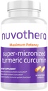 Nuvothera Super- Mikroniseret Gurkemeje Kapsler 1- Måned Supply Rapid Absorption, Hele Root, Non- GMO, Understøtter Joint, Hud, Gut Sundhed & Antioxidanter (60 Kapsler)