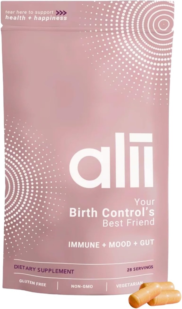 Alii, Din Fødselskontrol bedste ven, tillæg for kvinder, Proaktiv Relief fra bivirkninger af Hormonal Fødselskontrol, Support Energy + Gut, 14 Nutrients, 28 Servere