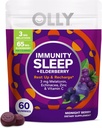 OLLY Immunity Sleep Gummy, immun and Sleep Support, 3 mg Melatonin, Echinacea, Zink, C-vitamin, Chewable Supplement, Berry - 60 Greve