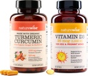 NatureWise Curcumin Gurkemeje 750mg & Vitamin D3 1000iu til fælles, ben, immunforsvar [90 Greve, 360 Greve]