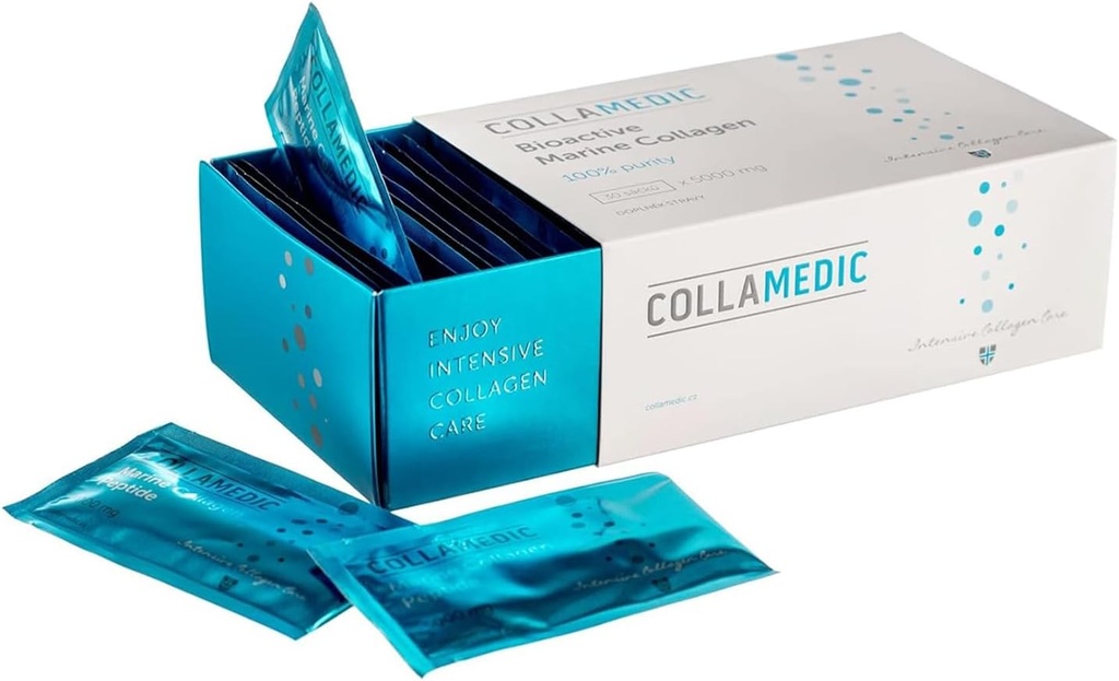 Pure Wild- Fanget Hydrolyzed Bioactive Marine Collagen - Naturlig protein supplement til hud, hår, negle - Anti- Aging Formel, Non- GMO, Gluten- Free, 1- Måned Supply, 5000 mg, 30 Sachets
