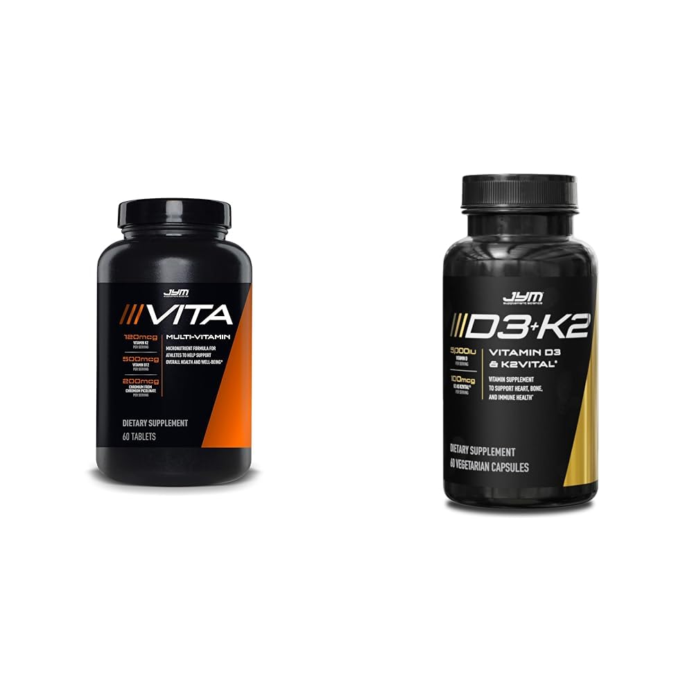 JYM Supplement Science Vita JYM Multivitamin, D3 & K2 Bone og cardiovaskulær Support 60 tabletter