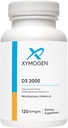 XYMOGEN D3 2000 - Bioavailable Vitamin D3 2000 IU (50 mcg) - High Potency Vitamin D Supplement to Support Immune Health, Bone + Heart Health (120 Gelatin Softgels)