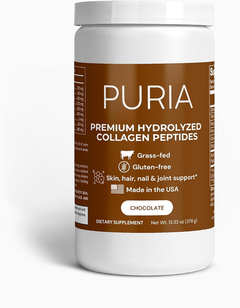 Premium Grass- Fed Hydrolyzed Collagen Peptider Pulver (Chokolade) 124; Collagen Pulver - Hår, hud, negle, og fælles støtte - Type I & III Grass- Fed Collagen Kosttilskud til kvinder og mænd