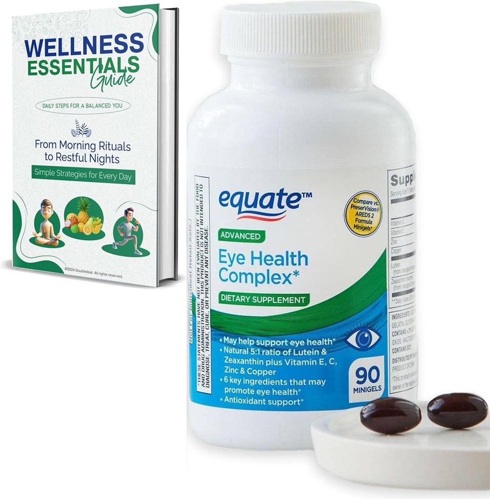 Advanced Eye Health Minigels 90 Count, Carotenoid Blend med Lutein & Zeaxanthin + Vitamin E, C, Zink og kobber (45 dages forsyning)