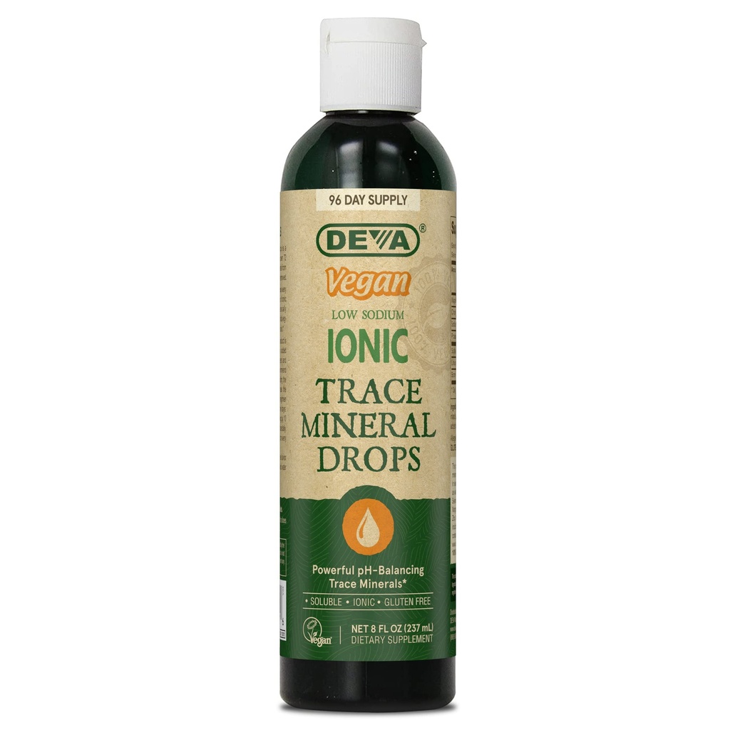 DEVA Vegan Ionic Trace Mineral Drops, Lavnatrium, pH Balancing, 96-Day Supply, 8 Fl Oz