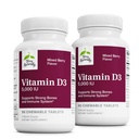 Terry naturligt vitamin D3 - ben sundhed & ben styrke Support - immunsystemet & hjerne support - 5.000 IE vitamin D tabletter med blandet berry flavor - 90 tyggetabletter (pakke med 2)