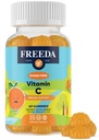 FREEDA-vitamin C Kids Vitamin C Gummies - Kids Sugar Free VIT C Gummy Chewable for adult, Teens & Children - Certificeret Kosher, Lækker Orange Flavor, Zero Sugar immunsupport Support Supplement (60 Ct)