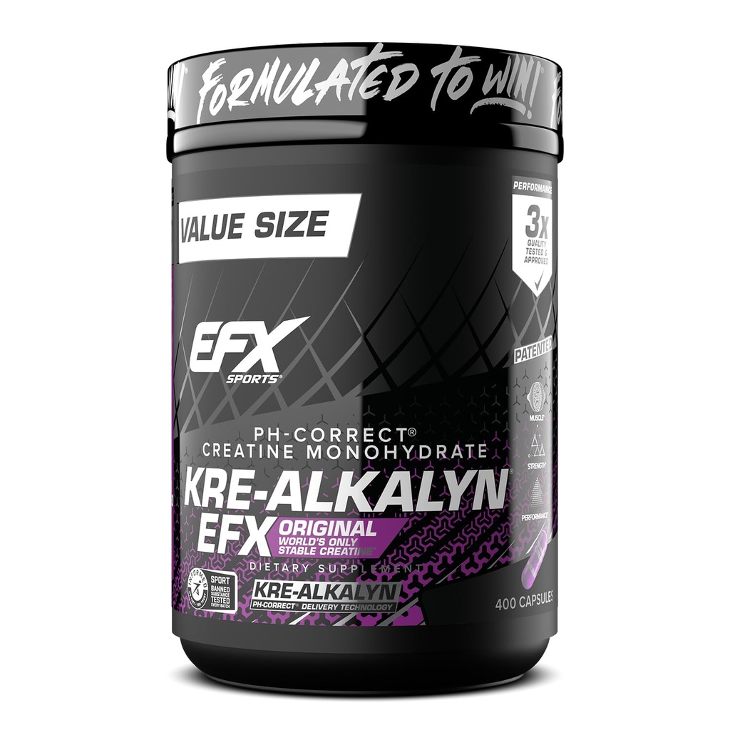 EFX Sports Kre- Alkalyn EFX Note 124; pH Korrekt Creatin Monohydrat Pill Supplement