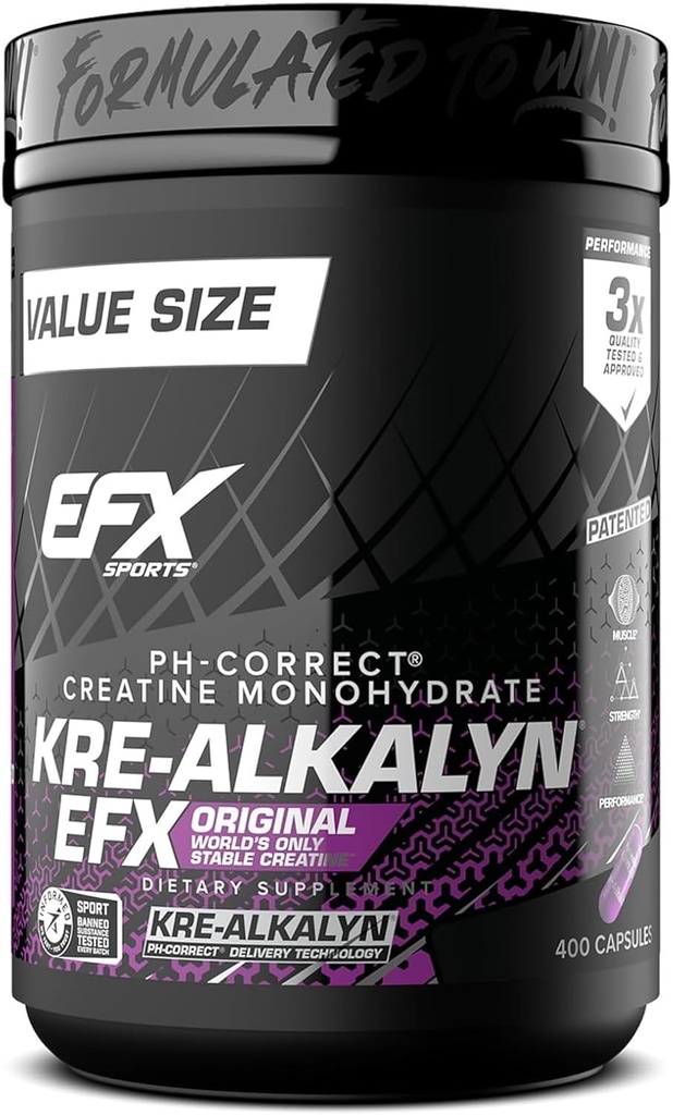 EFX Sports Kre- Alkalyn EFX Note 124; pH Korrekt Creatin Monohydrat Pill Supplement
