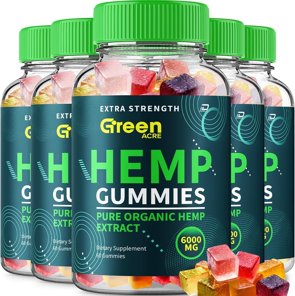Green Acre Hamp Gummies - med Seed Extract Green Acre Hamp Gummies Tinnitus Herbal supplement, Sundhed og Wellness Support, All Natural Green Acre Gummies (5 Pack - 300 Gummies)