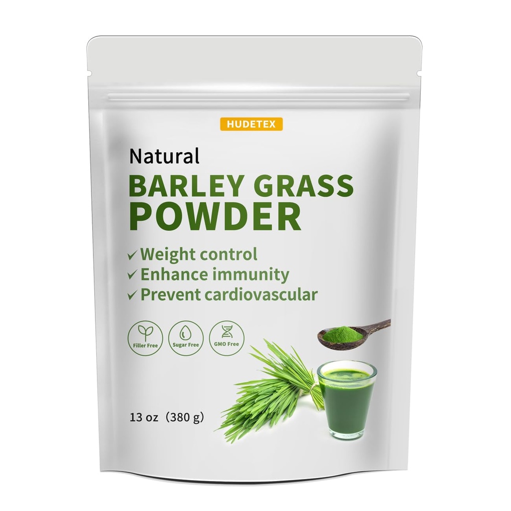 Barley Grass Juice Powder 13 oz - 100% Pure Wheatgrass Powder, understøtter cardiovaskulær, lever og fordøjelsesfunktion, Vegan, Ingen maltodextrin & sukker.