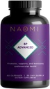NAOMI BP Advanced, Potent Ingredients for Blood Flow and Circulation, Endotelial Function, Understøtter kardiovaskulær og arterial sundhed, 1000mg Olive Leaf Extract, 180mcg Vitamin K2 (lille, 60 greve)