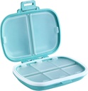 Holii Travel Pill Organizer, 8 afdelinger Bærbar Pill Case, Daily Pill Box til at holde vitaminer, Lille Pill Container til Pocket Purse Medicine Organizer Blåt