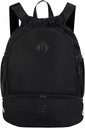 Løbegang rygsæk Gym rygsæk med Sko Segment for mænd Kvinder String sportstaske med Wet Pocket Cinch Swim Beach Bag, Sort (Patent venter)