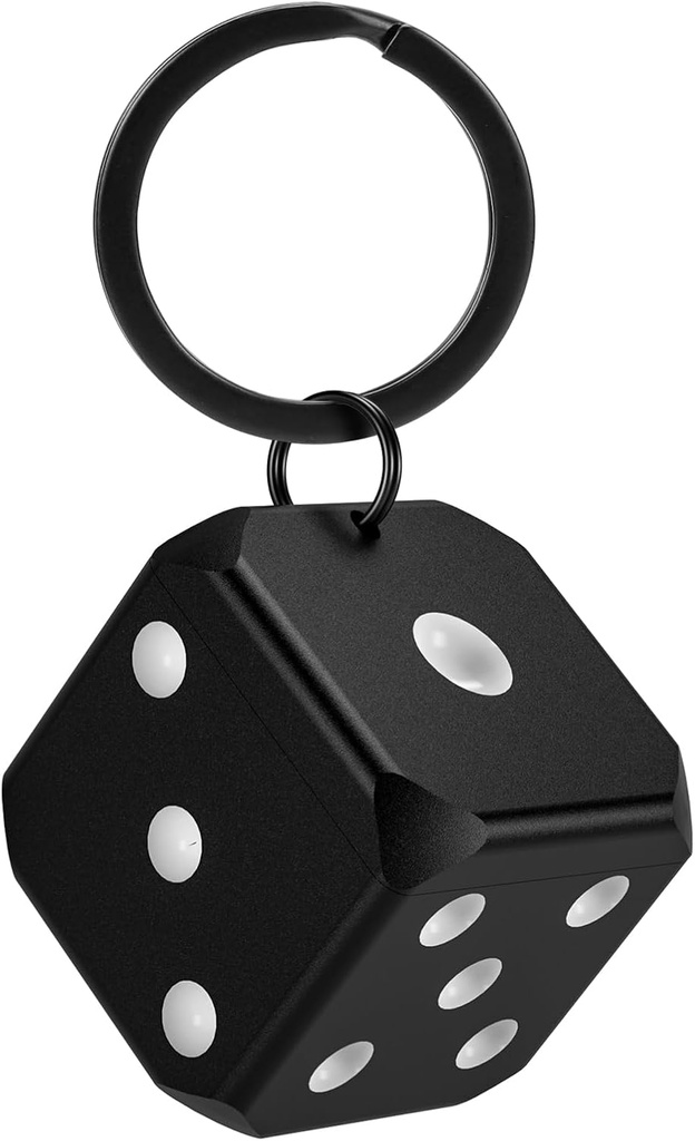 Mini Pill Case, Rejsevenlig Single Pill Box med Keychain, Portable Aluminium Fugt Bevis Pill Holder til Pocket eller Purse - Dice Shaped