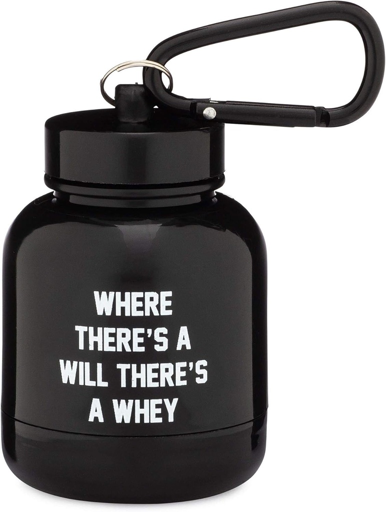 OnMyWhey - Protein Powder & Supplement tragt Keychain, Portable To- Go Container til The Gym, Træning, Fitness, & Rejser - TSA Godkendt, Hvor der er A Will Der er en Whey