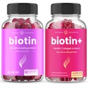 NutraChamps Complete Biotin Bundle til hår, hud og negle. Biotin & Biotin +