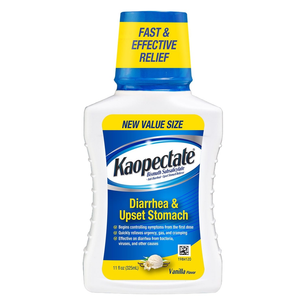 Kaopectate Vanilla Multi- symptom - Diarré Medicin for voksne med Bismuth Subsalicylate, Anti- Diarré Medicin for Mave Relief - 11oz