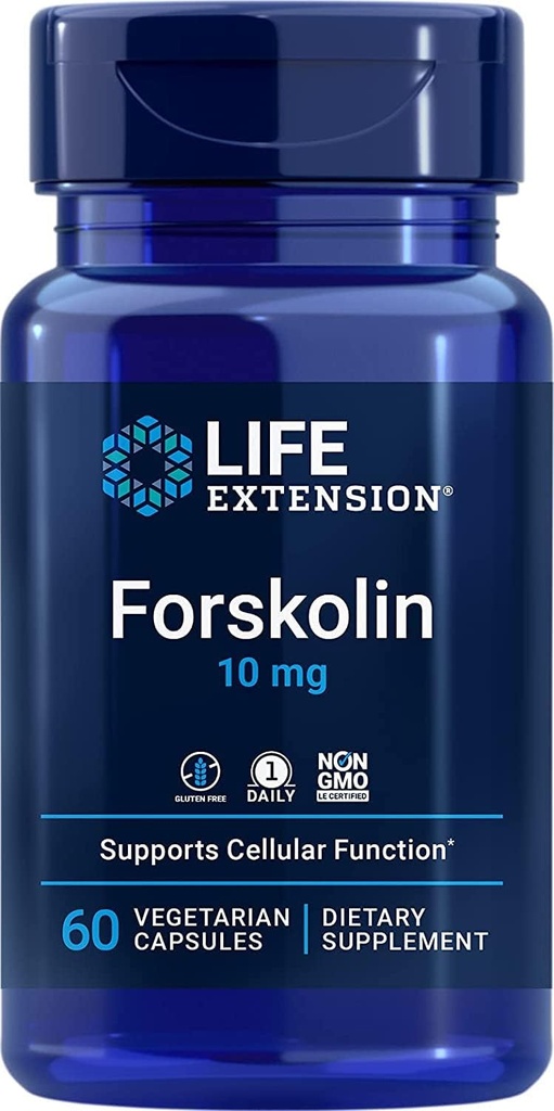 Life Extension Forskolin 10 mg, 60 vegetariske kapsler (pakning med 2)