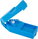 EZY DOSE Pill Cutter og Splitter med Dispenser, Cuts Pills, Vitaminer, Tablets, Rustfrit stål Blade, Travel Sized, Sikker Cut Pills og Vitaminer, Let at bruge, Farve Kan Vary, BPA Free