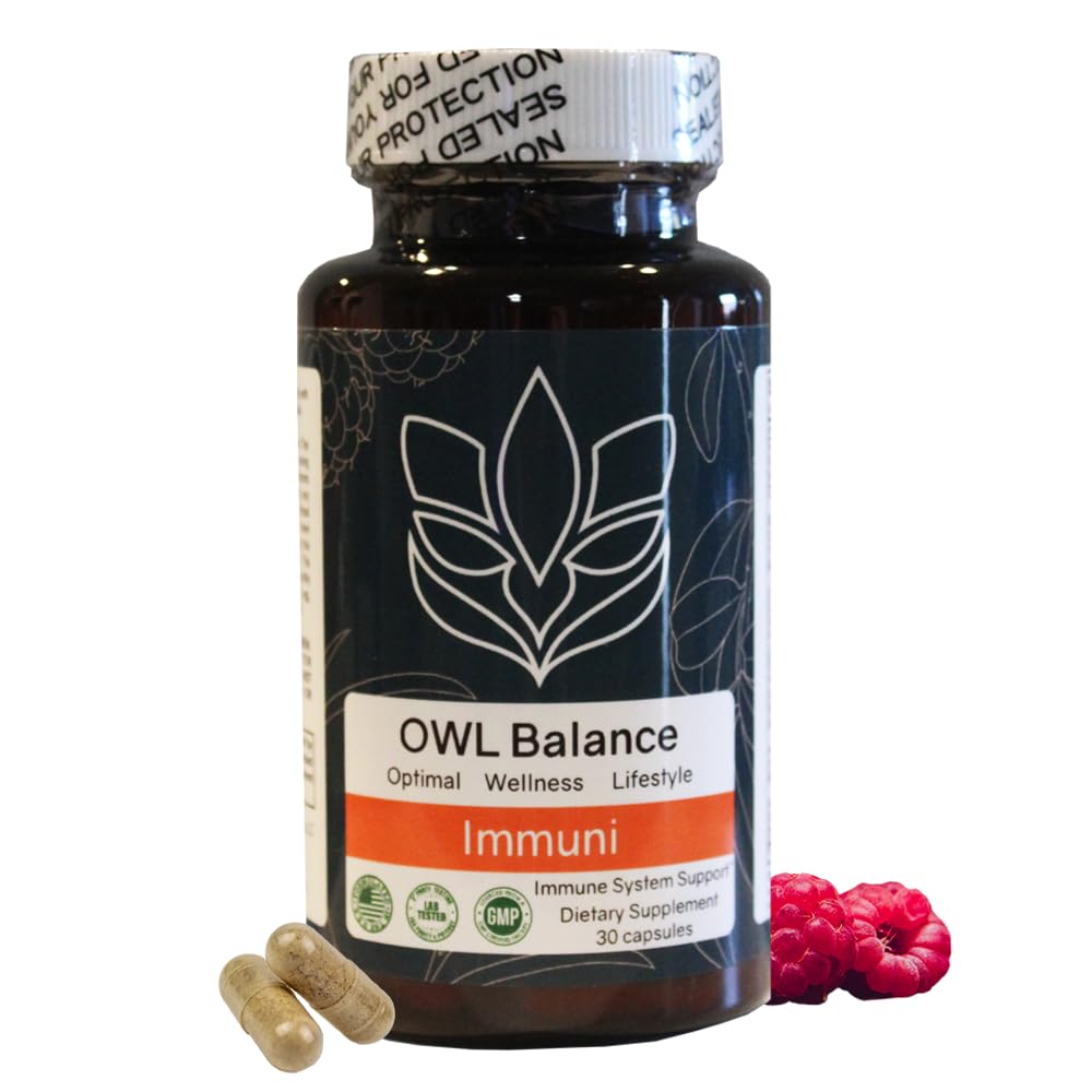 Immuri - immunforsvar - Vitamin supplement til kolde & influenza Relief - Natural Immunity System Booster - C-vitamin & E, rasberry fruit Powder, Green Tea Leaf, Olive Leaf og mere - 30 kapsler