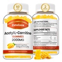 2 Pack Acetyl L- Carnitin Gummies, L- Carnitin Supplement for kvinder & mænd, Nutrition Supplement for boost energi, Immunitet & hjerne sundhed, Vegan, Non- GMO, Mango Flavor, 120 Greve