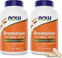 Bromelain 500 mg, 200 Veg kapsler (pakke med 2) Supplement - non- GMO, Vegan 500 mg Caps