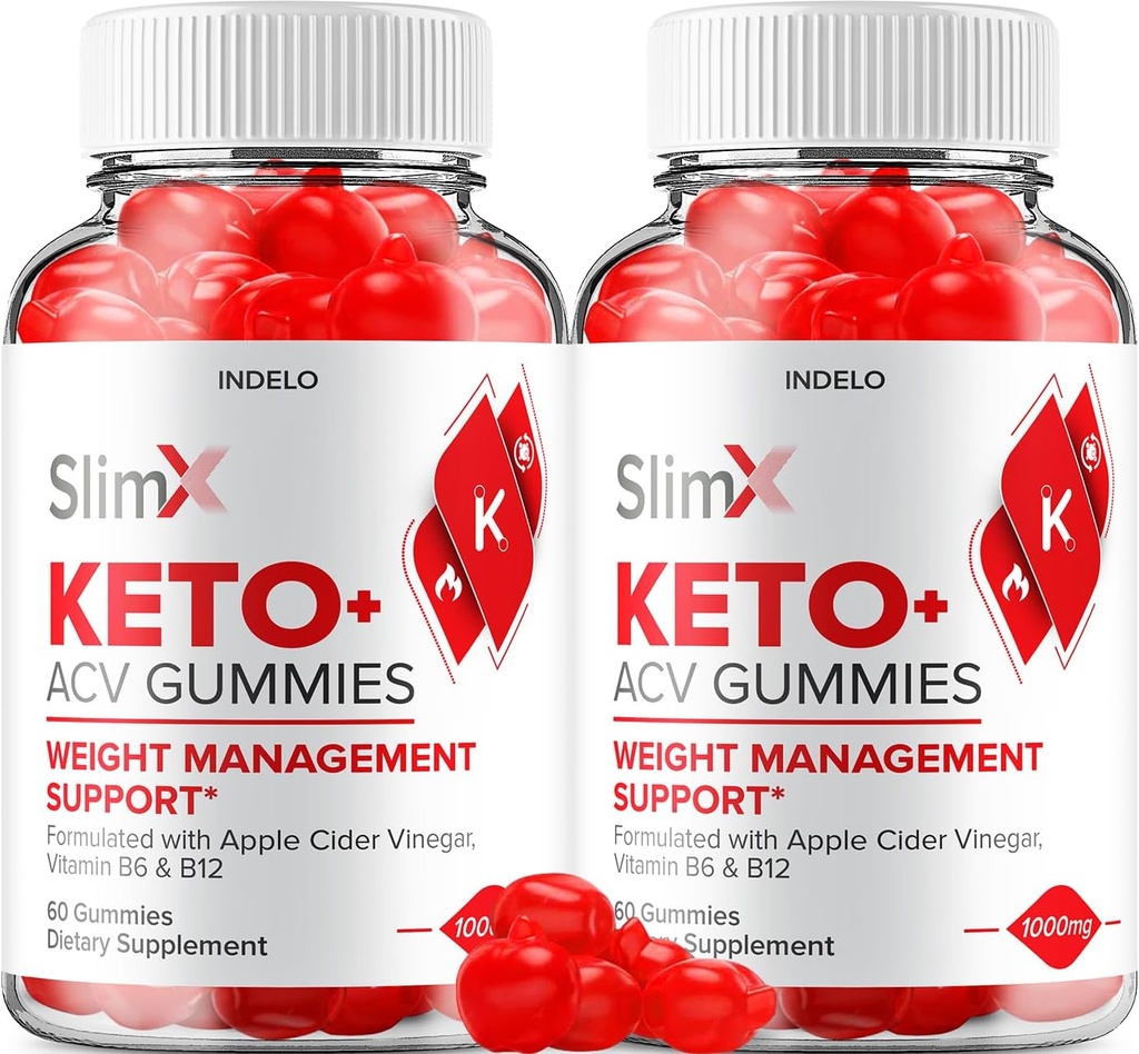 (2 Pack) SlimX Keto ACV Gummies - Advanced Formel Slim X Keto Plus ACV Gummies Apple Cider Vincipes Slimx ACV Gummies Kosttilskud Anmeldelser Mænd Kvinder (120 Gummies)