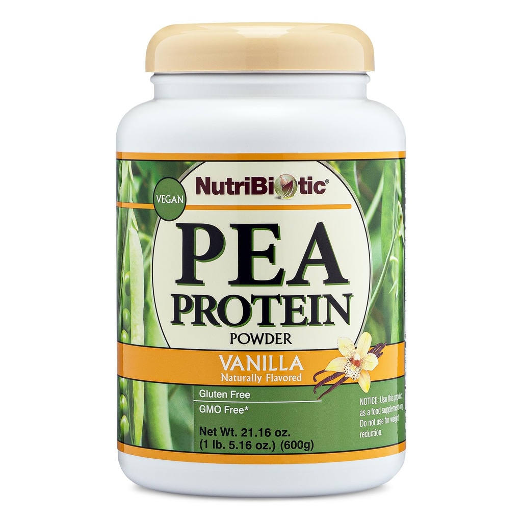 NutriBiotic Pea Protein Vanilla 21 Oz Mezzogiorno 124; Low Carb Vegan Plant Protein Powder 124; 100% Grown & Forarbejdede i USA Mezzogiorno 124; Delicely creamy & BCAA- Rich Mezzogiorno 124; Lavet uden kemikalier, GMO 'er & Gluten Mezzogiorno 124; Keto Friendly