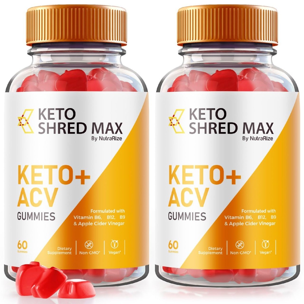 NutraRize (pakke af 2 Keto Shred Max Keto + ACV Gummies, Formel for avancerede vægttab, Keto Plus tillæg, Gomitas Anmeldelser (120 Gummies)