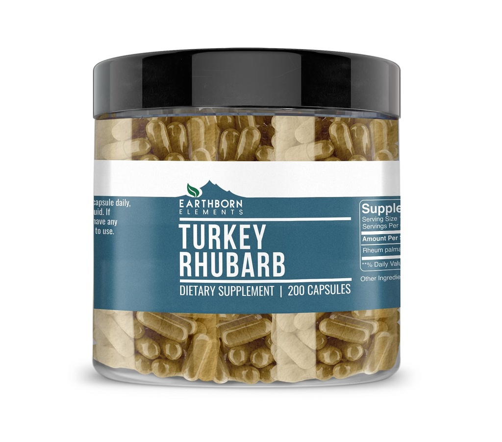 Earthborn Elements Turkey Rabarber Extract 200 Kapsler, Pure & Ufortyndet, Ingen tilsætningsstoffer