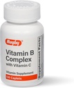 Rugby B-vitamin Kompleks med C-vitamin - Gluten- Free B Complex Vitaminer for energi, Metabolisme, Nerve, og immunforsvar, 130 kapsler