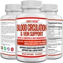 Blood Circulation & Vein Support, 90 Caps, Hjælper med Spider og Varicose Veins, Understøtter skibe, Ben og Kardiovaskulær Sundhed med Niacin, Ginger, Cayenne Pepper