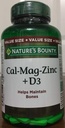 Naturens Bounty Calcium Magnesium Zink med D3- vitamin, 200 kapsler (Packaging May Vary)