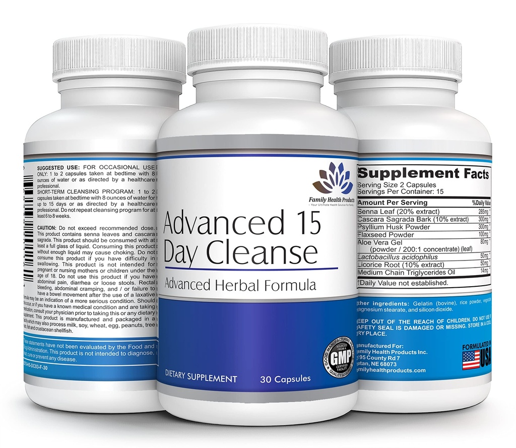 Colon Cleanse - Detox piller til kvinder eller mænd, 15 dages tillæg med Probiotika supplement Superfoods 15-dag Cleansers for sund tarmbevægelse Budd124; 30 kapsler, 15 Servere