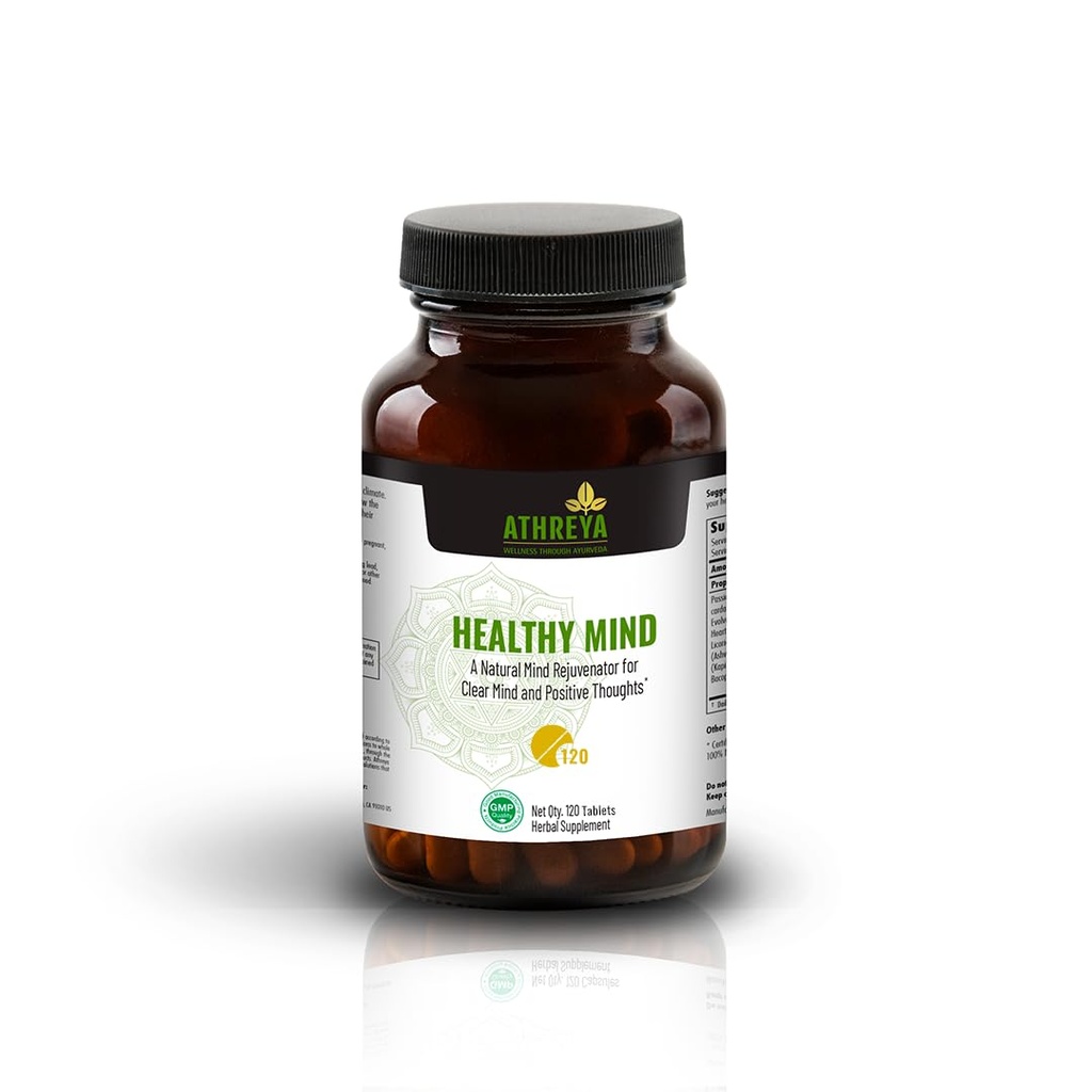 Athreya Herbs Sund Mind Tabletter Note 124; 120 Tabletter Note 124; Brain Health Supplement for Clear Mind & Positive Thoughts