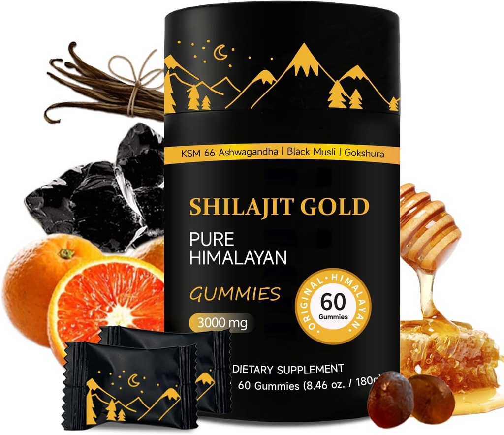 Shilajit Gummies Note 124; Pure Himalayan Shilajit Gummies Gold