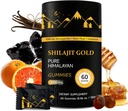 Shilajit Gummies | Pure Himalayan Shilajit Gummies Gold | Ashwagandha, Gokshura | Fulvic Acid & 85+ Trace Minerals for Men, Women | Non-GMO | Lab Tested | No Added Sugar I 60 Gummy
