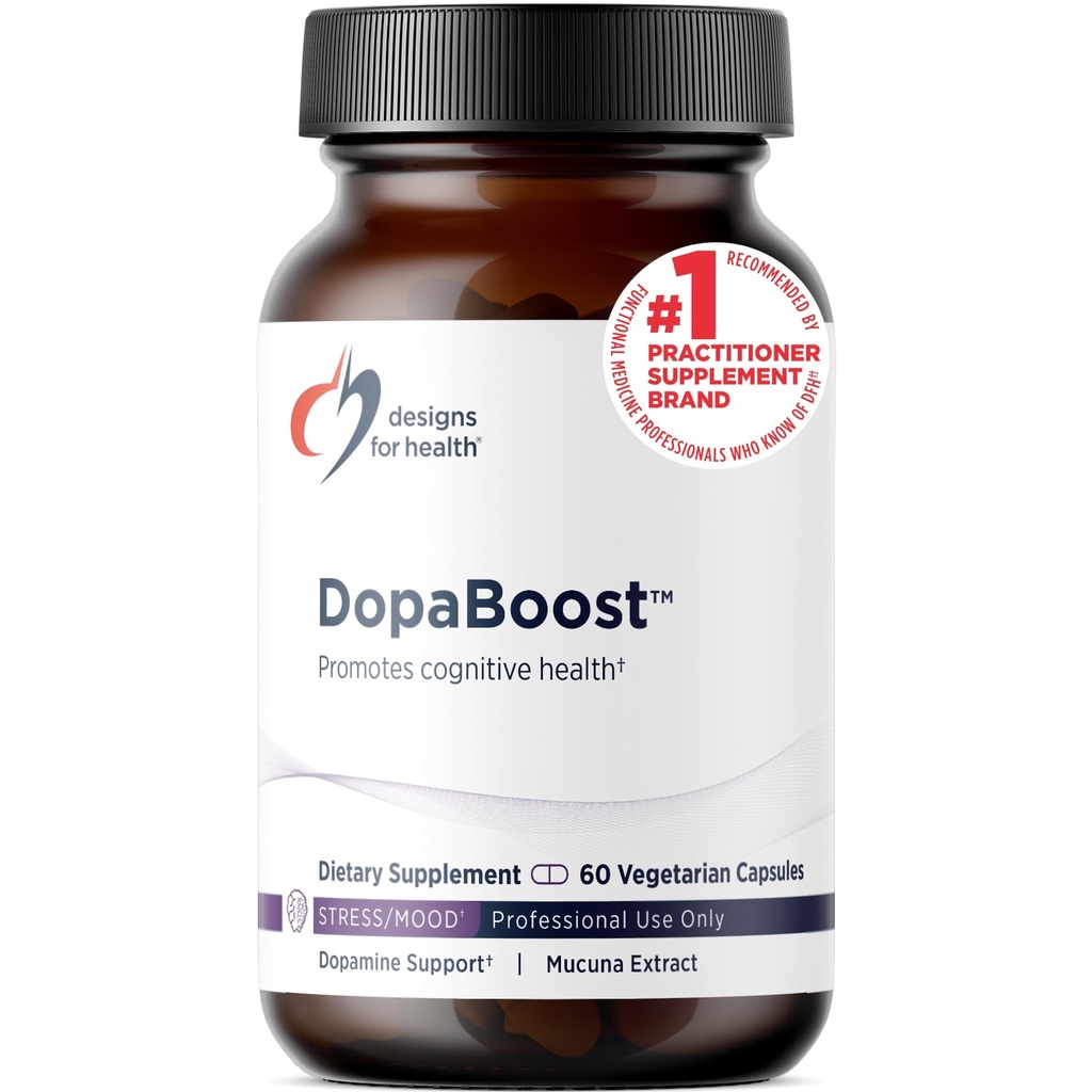 Design til sundhed DopaBoost - Kognitiv + Mood Support - Acetyl-L-Tyrosine, Mucuna Extract, B6-vitamin - Vegan (60 kapsler)