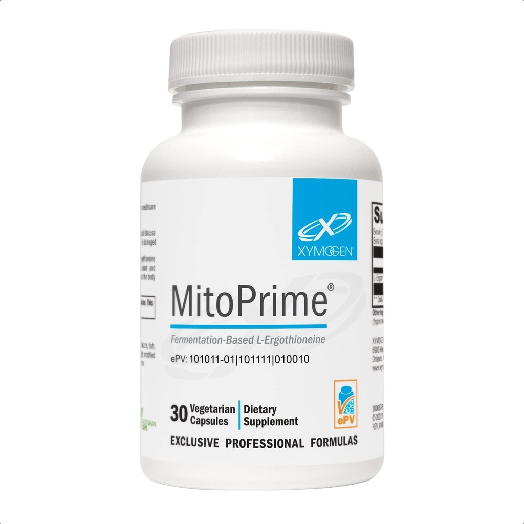 XYMOGEN MitoPrime - Fermentation- Based L Ergothionein - Antioxidant supplement til støtte for hjernesundhed + Already- Sund Glutathion niveauer i kroppen (30 kapsler)