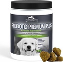 Probiotika til hunde med naturlige fordøjelsesenzymer ● 4 Bill CFU 'er / 2 Soft Chews ● Hund Diarré Upset Mave Gær Gær Gas Dårlig ånde Immunitet Allergier Hud klø Hot Spots ● 150 Tæl