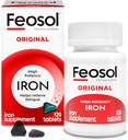 Feosol Original jerntilskud Tablets, non-heme, 325mg Ferrosulfate (65mg Elemental Jern) per Iron Pill, 1 Per dag, 120ct, 4 Måned Supply, for Energy and immun System Support, Made in USA