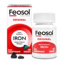 Feosol Original jerntilskud Tablets, non-heme, 325mg Ferrosulfate (65mg Elemental Jern) per Iron Pill, 1 Per dag, 120ct, 4 Måned Supply, for Energy and immun System Support, Made in USA